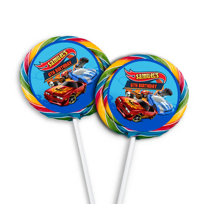 Hot Wheels Cars Lollipop Label
