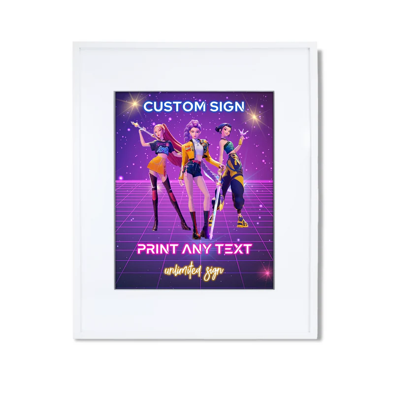 Huntrex Sign Huntrix Kpop Demon Hunters custom sign birthday party decor – PartyDaz