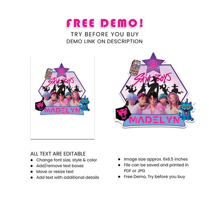 Huntrix - Saja Boys Cake Toppers Custom Party Decoration