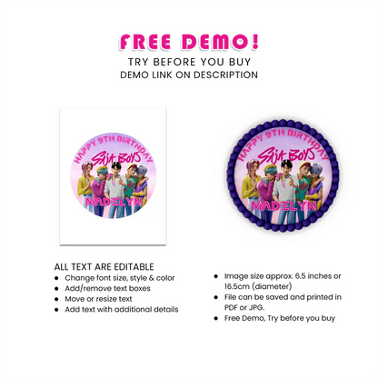 Huntrix - Saja Boys Icing Sheet Cake Images Custom Party Decor