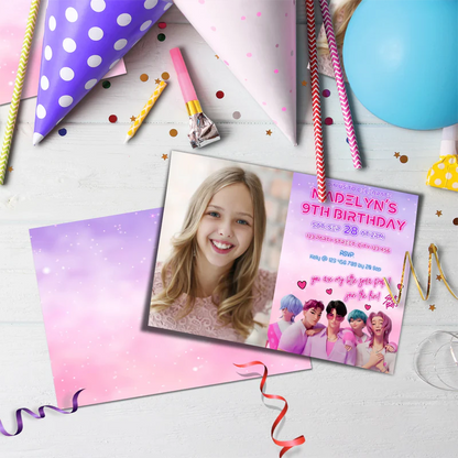 Saja Boys Birthday Decorations, Kpop Demon Hunters Party Supplies, Huntrix Themed, Huntrix Saja Boys Digital Template, Editable Huntrix vs Saja Boys Image SVG PNG