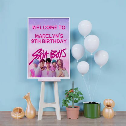Saja Boys Birthday Decorations, Kpop Demon Hunters Party Supplies, Huntrix Themed, Huntrix Saja Boys Digital Template, Editable Huntrix vs Saja Boys Image SVG PNG