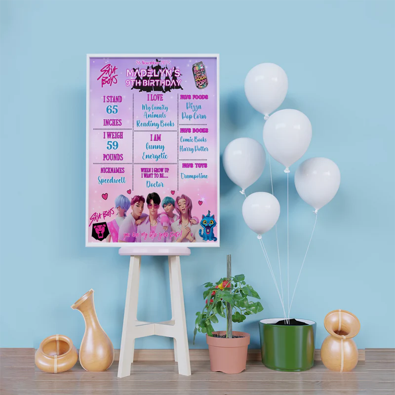 Saja Boys Birthday Decorations, Kpop Demon Hunters Party Supplies, Huntrix Themed, Huntrix Saja Boys Digital Template, Editable Huntrix vs Saja Boys Image SVG PNG