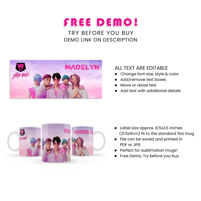 Huntrix - Saja Boys Sublimation Mug Personalized Party Gift