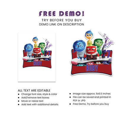 Custom Inside Out Movie Cake Toppers for Themed Parties - Add a Personal Touch
