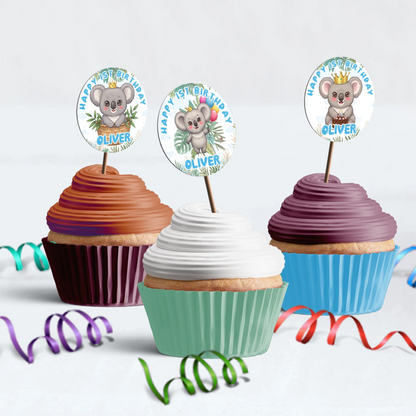 Koala Birthday Ideas Birthday Decorations, Koala Party Supplies, Koala Animal Themed, Koala Austalian Theme Digital Template, Editable Koala Image SVG PNG