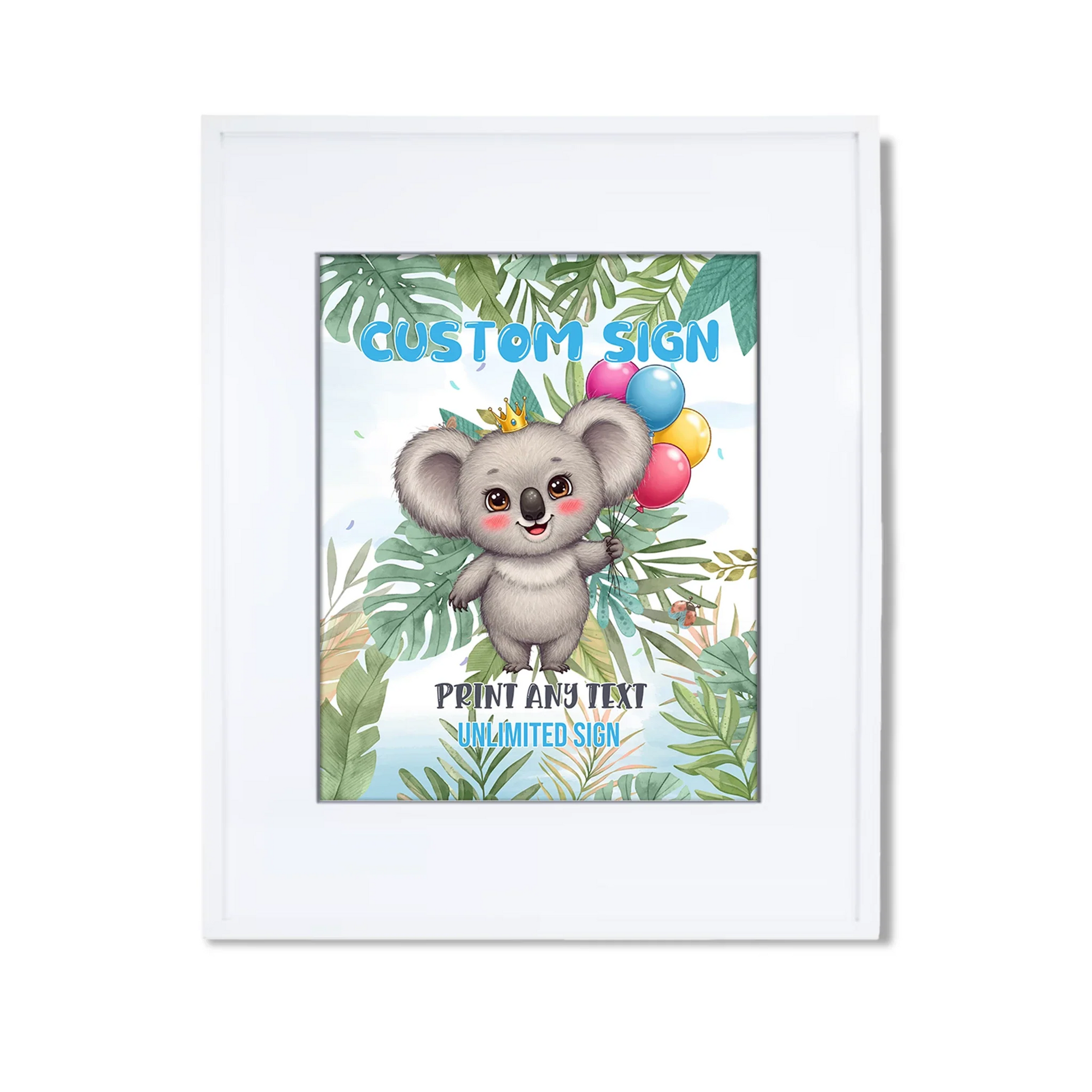 Personalized koala party sign for events and celebrations