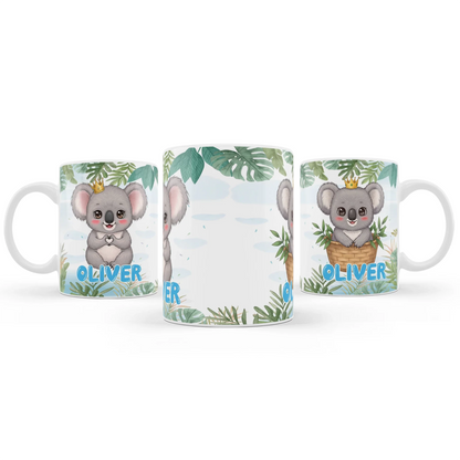 Custom koala printed mug with name and design