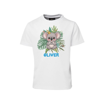 Custom koala t-shirt with personalized design and name