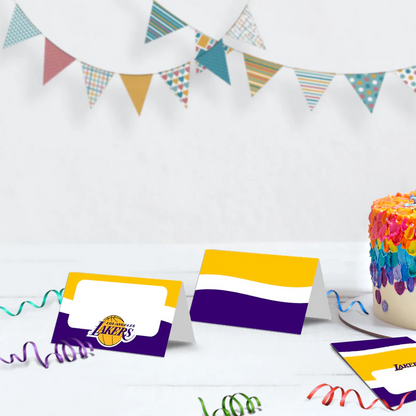 LA Lakers Birthday Decorations, NBA Team Party Supplies, Basketball Themed, Los Angeles Lakers Digital Template, Editable LA Lakers Image SVG PNG
