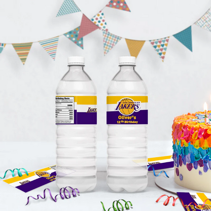 LA Lakers Birthday Decorations, NBA Team Party Supplies, Basketball Themed, Los Angeles Lakers Digital Template, Editable LA Lakers Image SVG PNG