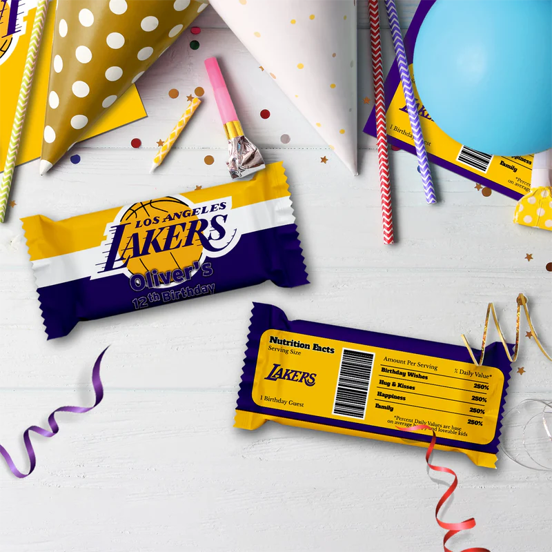 LA Lakers Birthday Decorations, NBA Team Party Supplies, Basketball Themed, Los Angeles Lakers Digital Template, Editable LA Lakers Image SVG PNG