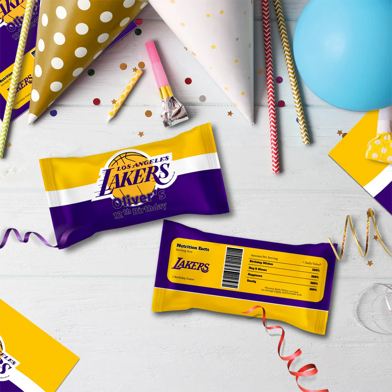 LA Lakers Birthday Decorations, NBA Team Party Supplies, Basketball Themed, Los Angeles Lakers Digital Template, Editable LA Lakers Image SVG PNG