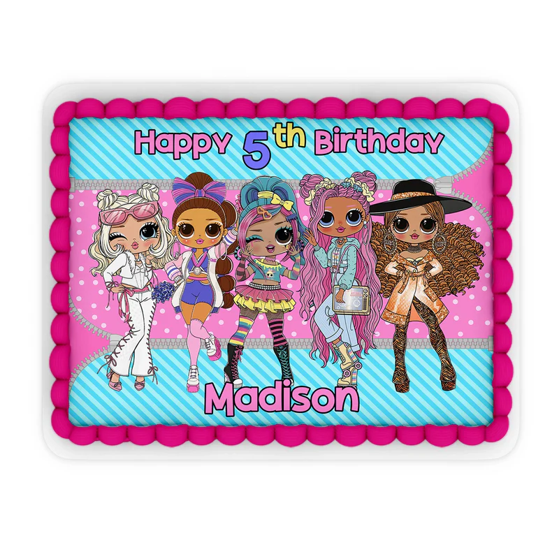 LOL Dolls Personalized Edible Sheet Cake Images for themed birthday cakes