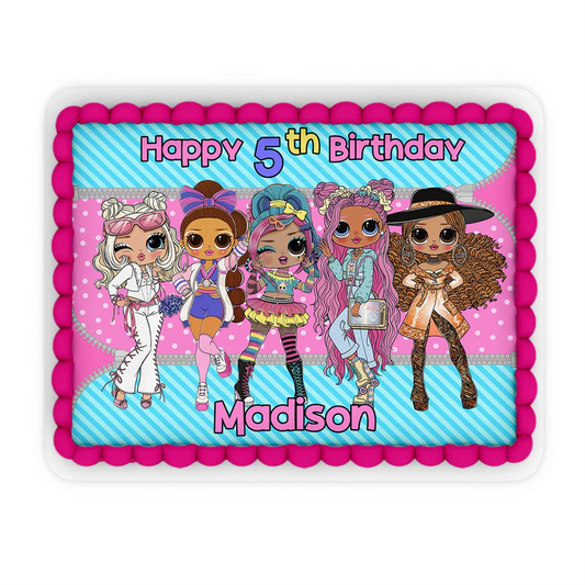 LOL Dolls Personalized Edible Sheet Cake Images for themed birthday cakes
