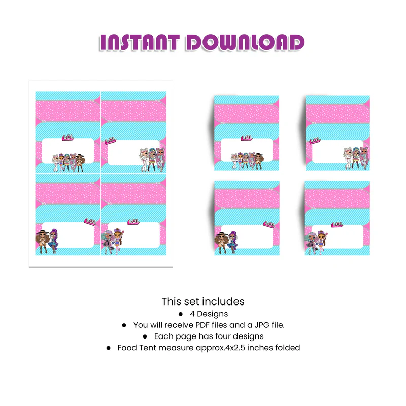 LOL Dolls Food Cards