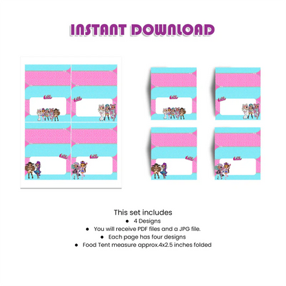 LOL Dolls Food Cards