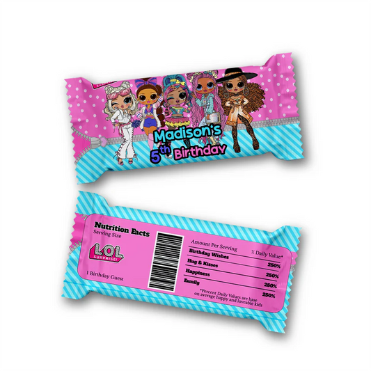 LOL Dolls Rice Krispies Treats Label and Candy Bar Label set with characters