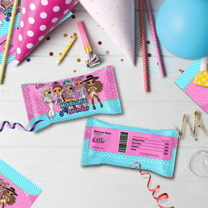 LOL Dolls Birthday Decorations, LOL Surprise Dolls Party Supplies, LOL Toys Themed, LOL Dolls Digital Template, Editable LOL Dolls Image SVG PNG