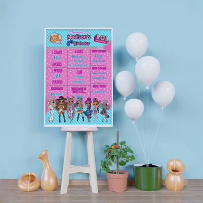 LOL Dolls Birthday Decorations, LOL Surprise Dolls Party Supplies, LOL Toys Themed, LOL Dolls Digital Template, Editable LOL Dolls Image SVG PNG