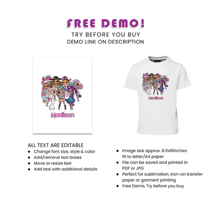 LOL Dolls Sublimation T-Shirt