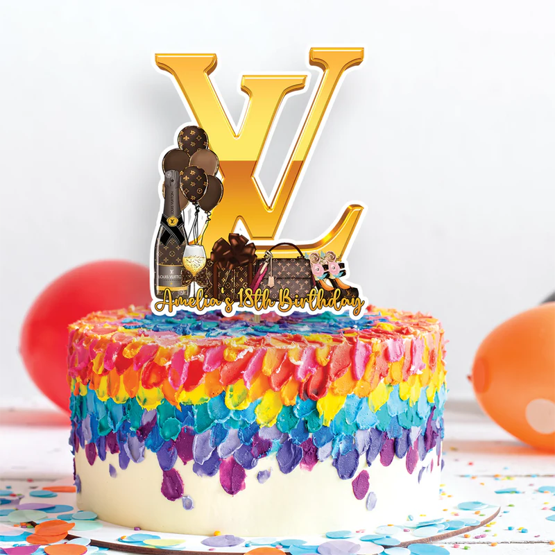 Louis Vuitton Inspired Birthday Decorations, LV Inspired Party Supplies, Louis Vuitton Inspired Themed, LV Style Inspired Digital Template, Editable Louis Vuitton Inspired Image SVG PNG