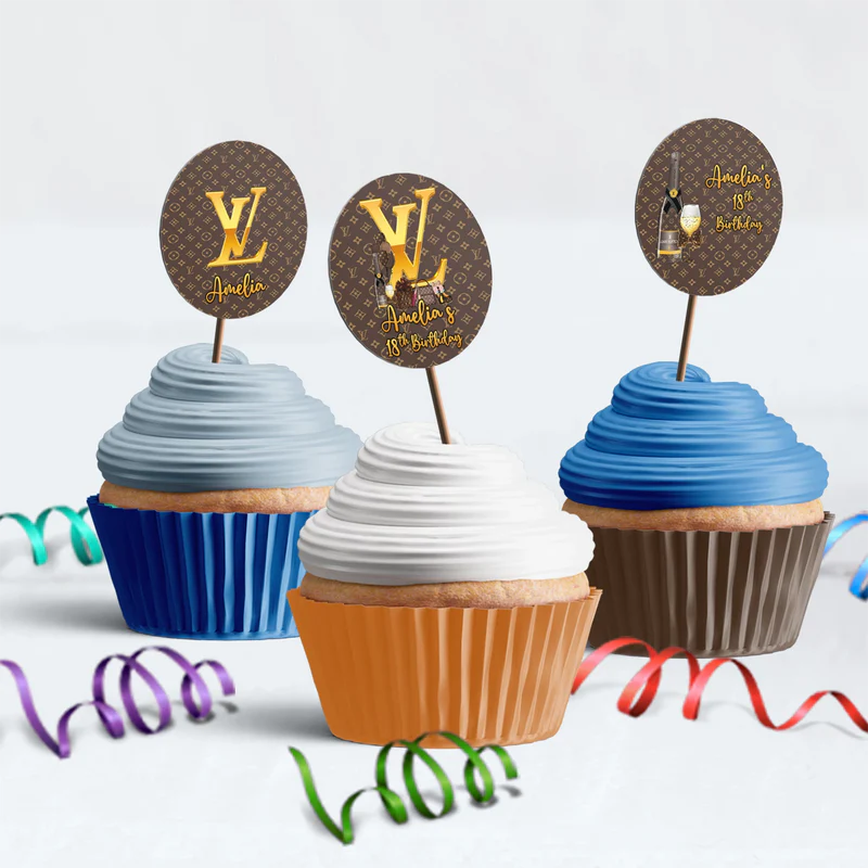 Louis Vuitton Inspired Birthday Decorations, LV Inspired Party Supplies, Louis Vuitton Inspired Themed, LV Style Inspired Digital Template, Editable Louis Vuitton Inspired Image SVG PNG