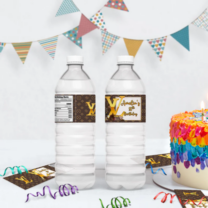 Louis Vuitton Inspired Birthday Decorations, LV Inspired Party Supplies, Louis Vuitton Inspired Themed, LV Style Inspired Digital Template, Editable Louis Vuitton Inspired Image SVG PNG