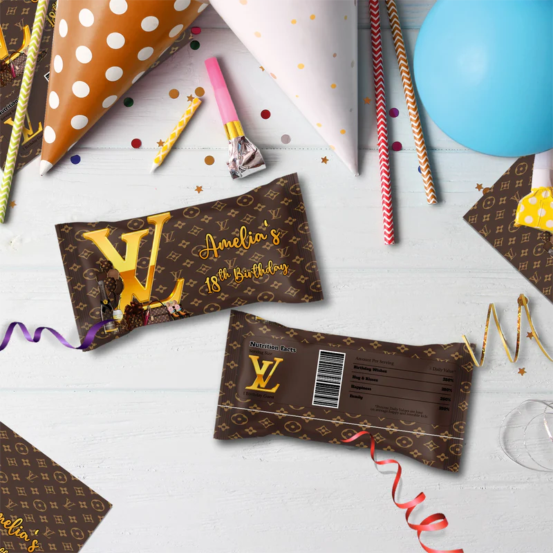 Louis Vuitton Inspired Birthday Decorations, LV Inspired Party Supplies, Louis Vuitton Inspired Themed, LV Style Inspired Digital Template, Editable Louis Vuitton Inspired Image SVG PNG
