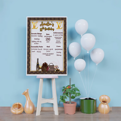 Louis Vuitton Inspired Birthday Decorations, LV Inspired Party Supplies, Louis Vuitton Inspired Themed, LV Style Inspired Digital Template, Editable Louis Vuitton Inspired Image SVG PNG