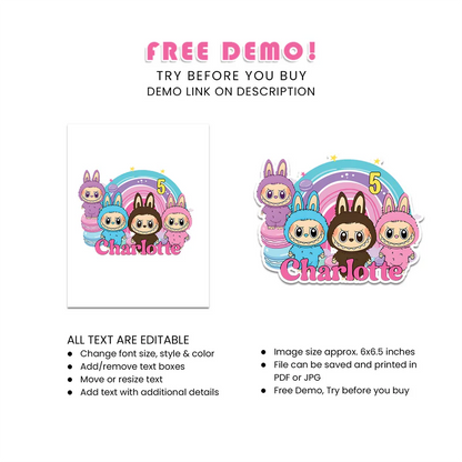 Labubu Personalized Cake Toppers