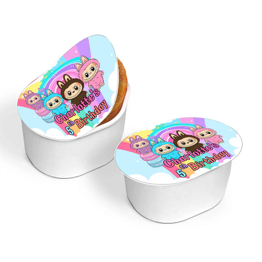 labubu mini pringles label, tiny chip can party sticker