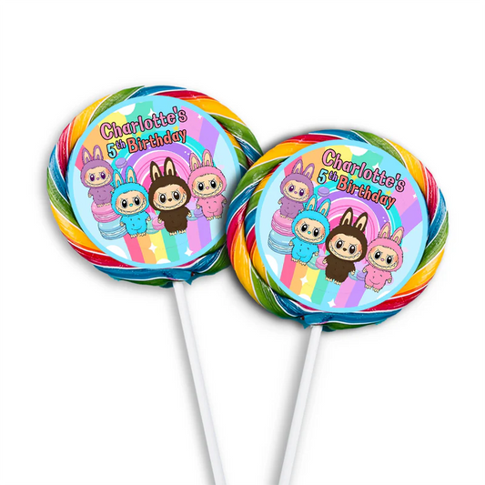 labubu lollipop label, custom sweet treat sticker
