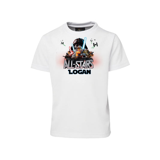 Custom sublimation T-shirt featuring Lego Star Wars graphics