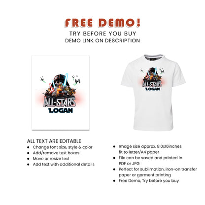 Lego Star Wars Themed Sublimation T-Shirts - Wear Your Passion with Pride