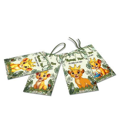 Cute Lion Thank You Tag for Birthday Party Favors