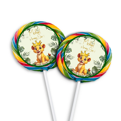 Cute Lion Lollipop Label for Party Treats