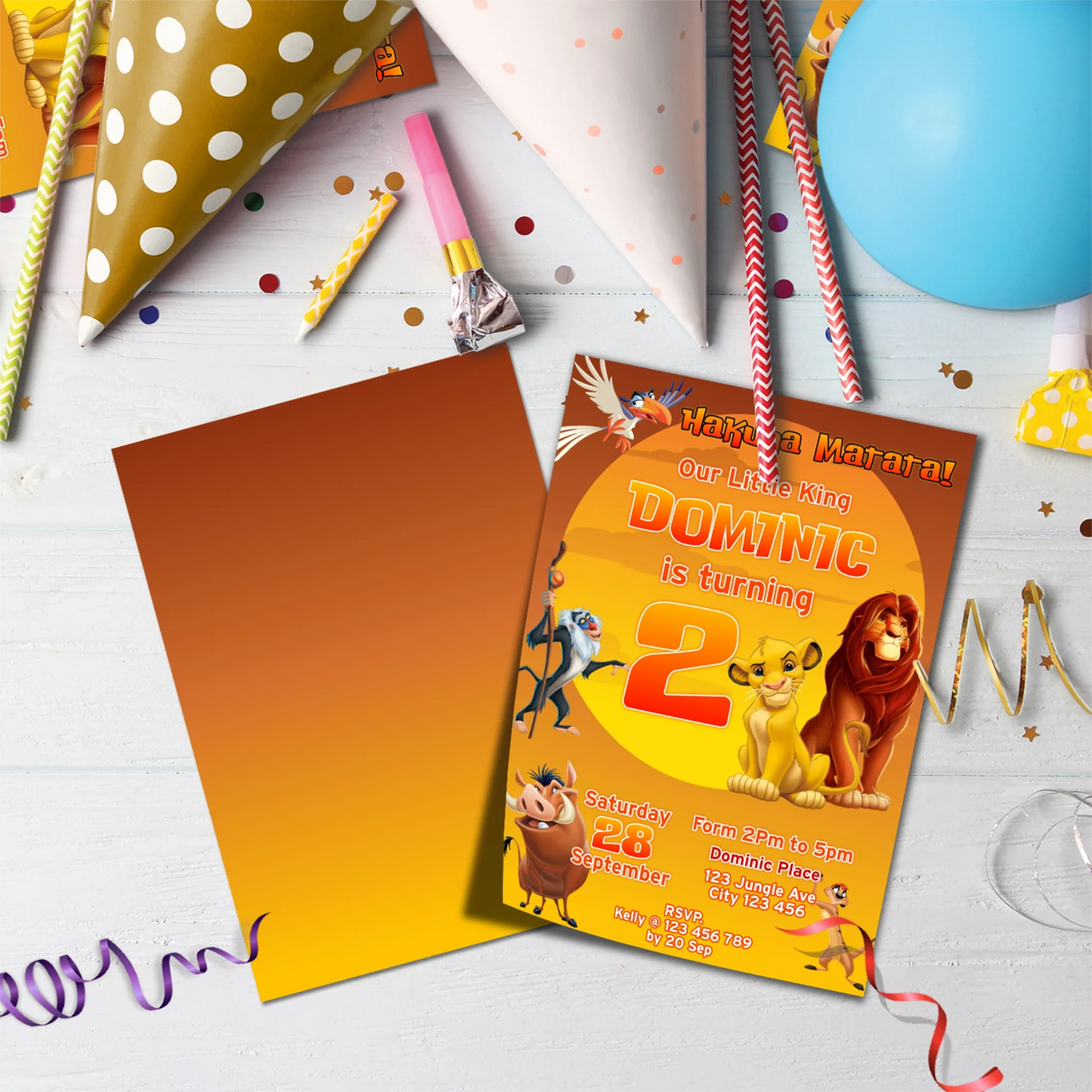 Lion King Birthday Decorations, Simba, Nala, Musafa Party Supplies, Simba Themed, Disney The Lion King Digital Template, Editable The Lion King Image SVG PNG