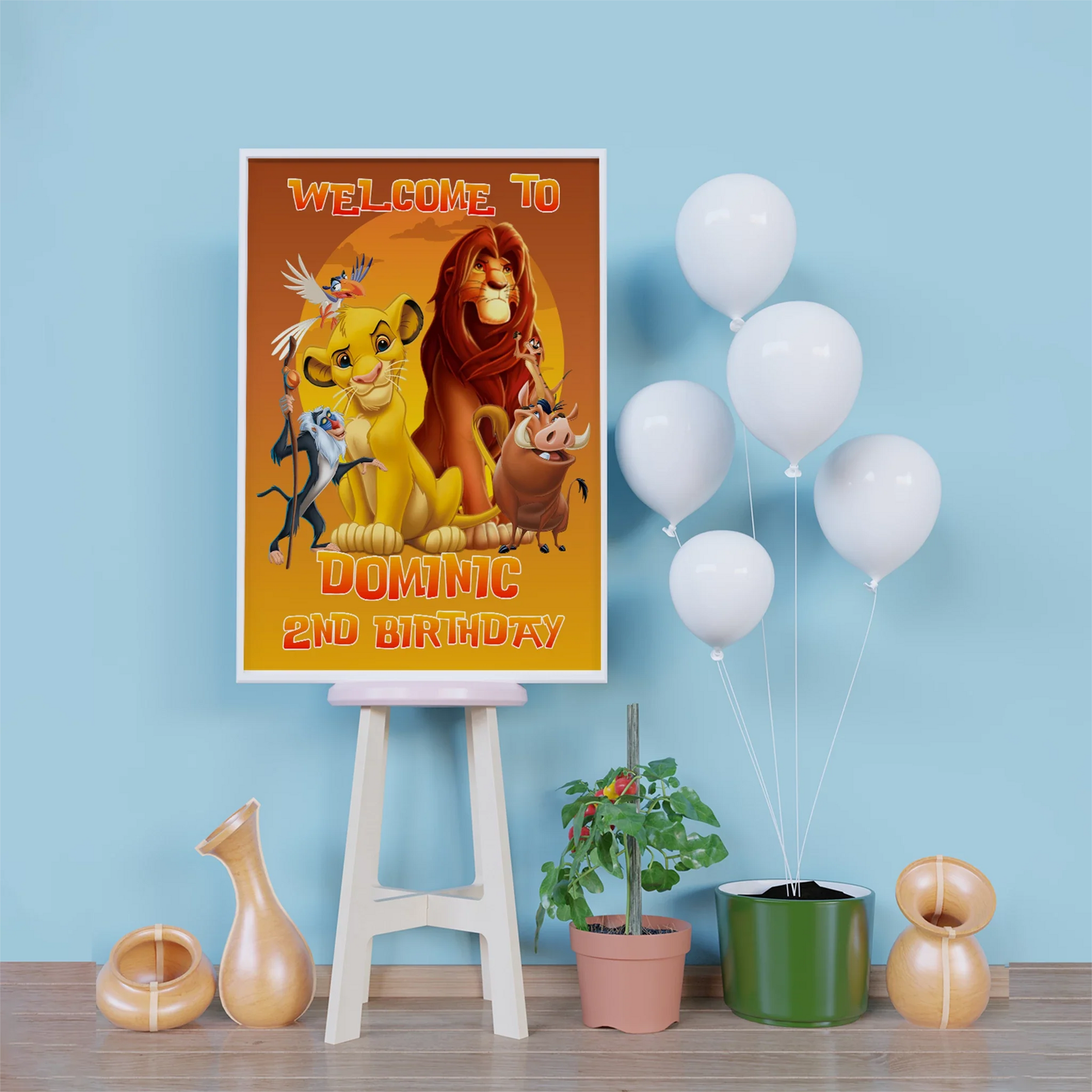 Lion King Birthday Decorations, Simba, Nala, Musafa Party Supplies, Simba Themed, Disney The Lion King Digital Template, Editable The Lion King Image SVG PNG