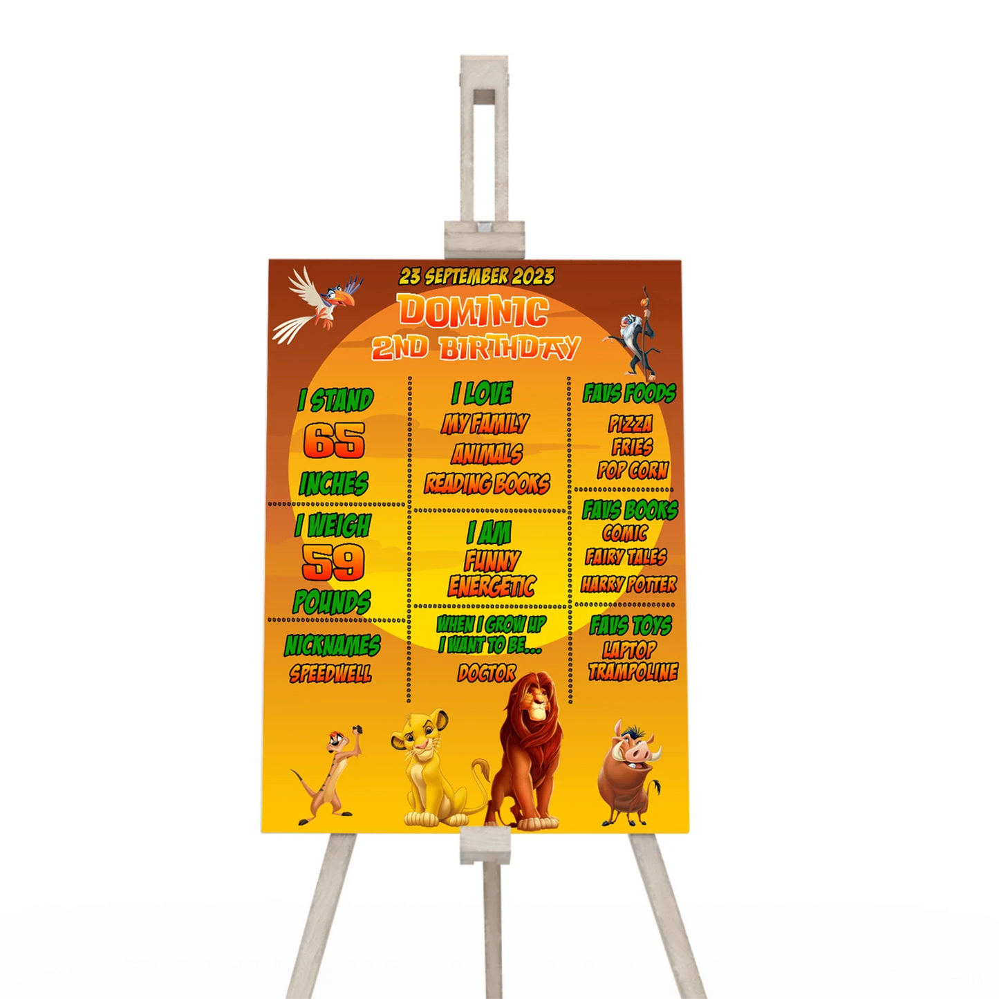 The Lion King Milestone Poster with customizable text and designs for documenting special moments.