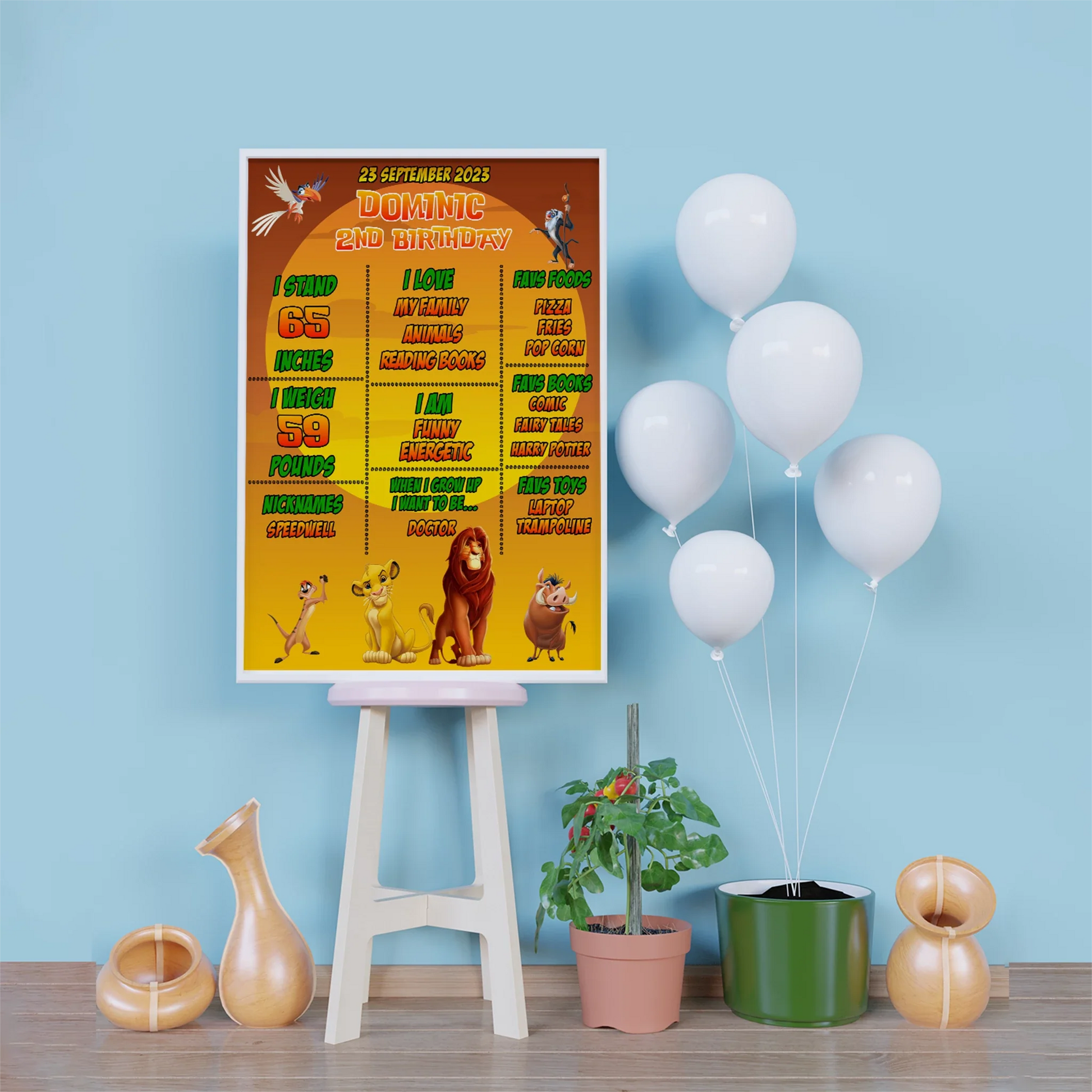 Lion King Birthday Decorations, Simba, Nala, Musafa Party Supplies, Simba Themed, Disney The Lion King Digital Template, Editable The Lion King Image SVG PNG