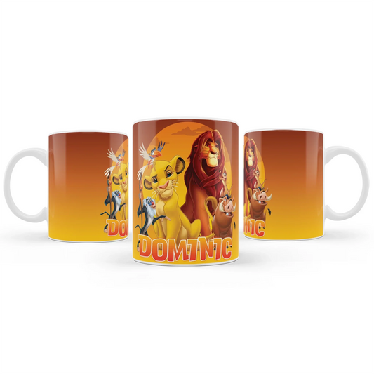 The Lion King Sublimation Mug featuring vibrant Lion King artwork for fans to Enjoy their favorite beverages.