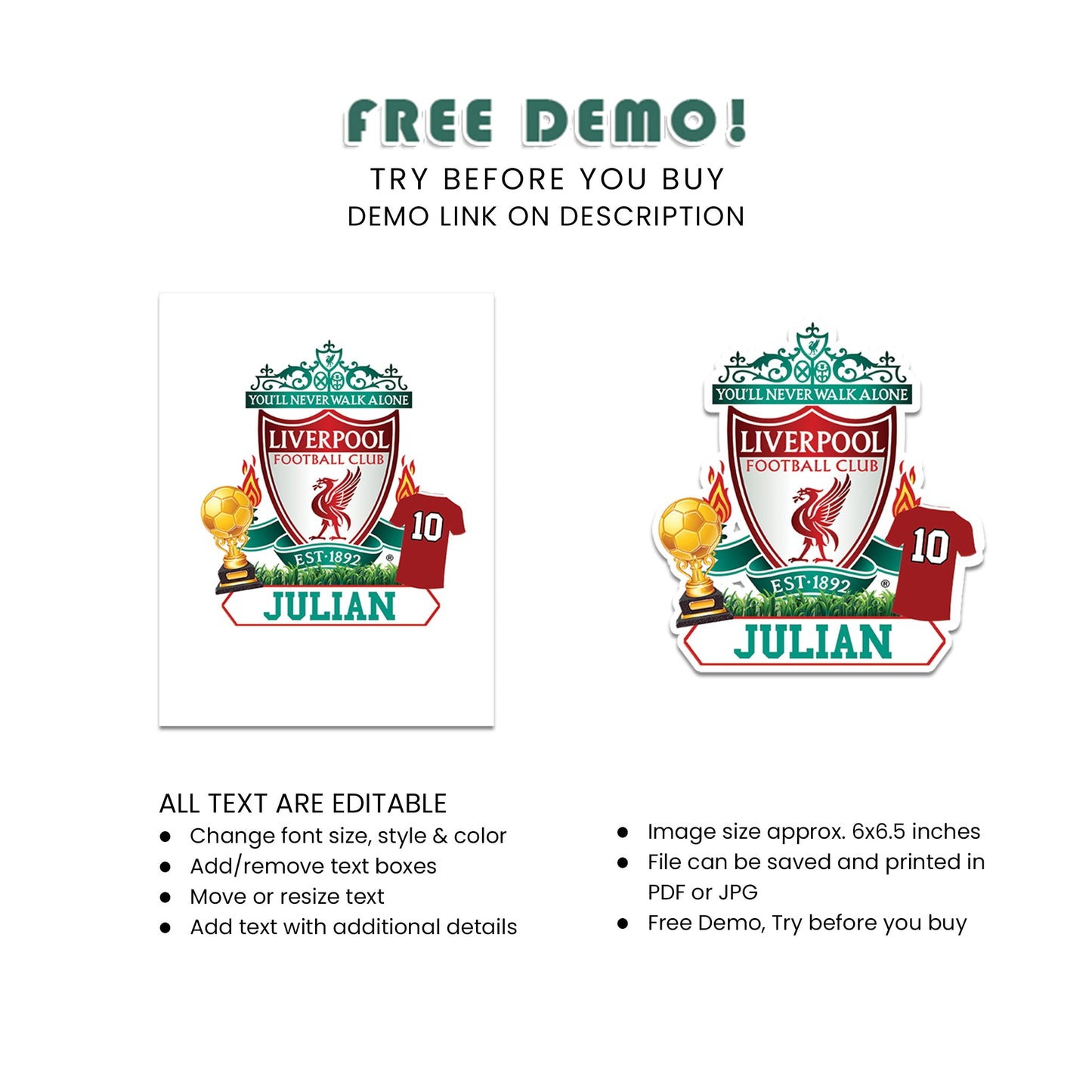 Liverpool FC Personalized Cake Toppers - Unique, Customizable, Perfect for Celebrations