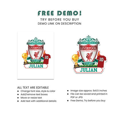 Liverpool FC Personalized Cake Toppers - Unique, Customizable, Perfect for Celebrations