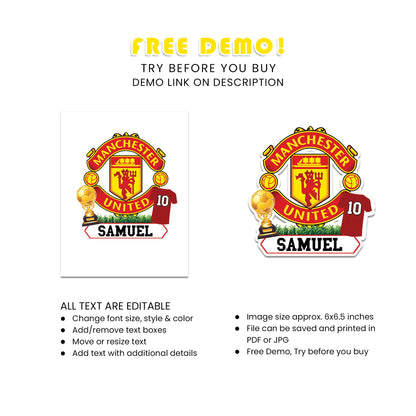 Manchester United FC Personalized Cake Toppers - Unique, Customizable, Perfect for Celebrations