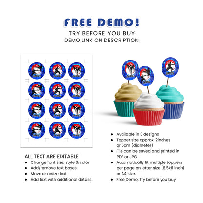 Martial Arts Personalized Cupcakes Toppers - Perfect for Any Martial Arts Themed Party