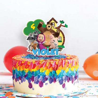 Masha and the Bear Birthday Decorations, Masha Party Supplies, Masha Themed, Masha Digital Template, Editable Masha and the Bear Image SVG PNG