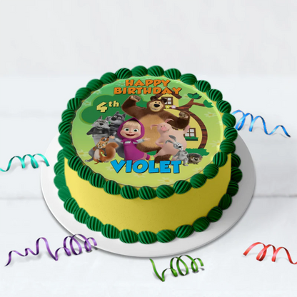 Masha and the Bear Birthday Decorations, Masha Party Supplies, Masha Themed, Masha Digital Template, Editable Masha and the Bear Image SVG PNG
