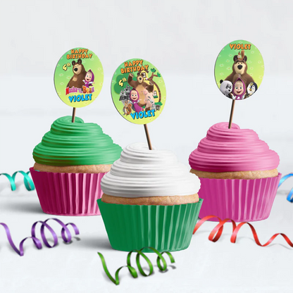 Masha and the Bear Birthday Decorations, Masha Party Supplies, Masha Themed, Masha Digital Template, Editable Masha and the Bear Image SVG PNG