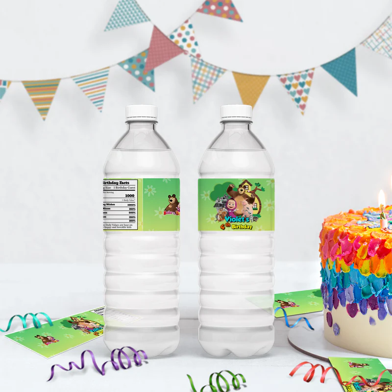 Masha and the Bear Birthday Decorations, Masha Party Supplies, Masha Themed, Masha Digital Template, Editable Masha and the Bear Image SVG PNG